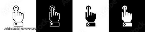 Dtp icon set in line and glyph style on black and white background