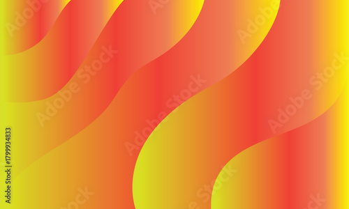 abstract colorful background vector Vibrant gradient waves transitioning from bright yellow to fiery red with smooth curves