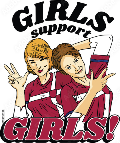 Girls supports girls vector