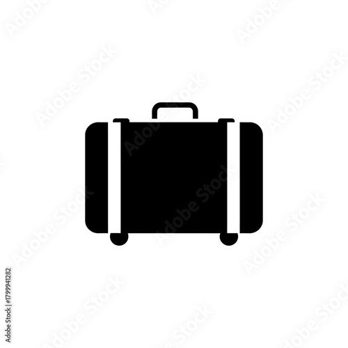 Black suitcase sits ready for adventure against a white backdrop, symbolizing travel and anticipation for upcoming journeys.