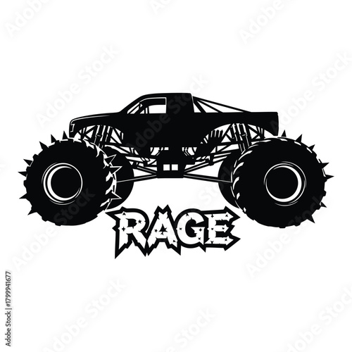 Unleash the fury with this monster truck rage logo, perfect for high-octane designs and branding that demands attention and raw power, bold and unforgettable