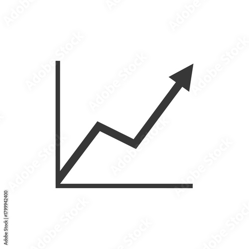 Rising arrow on a chart indicates positive growth and upward trend in business and finance, symbolizing success and achievement.