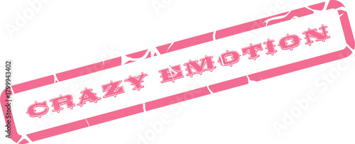 Bold Pink Crazy Emotion Rectangular Stamp for Illustrating Powerful Feelings and Intense Moments