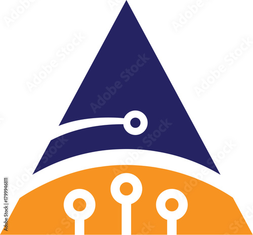 Abstract letter A logo design template, technology, electronics