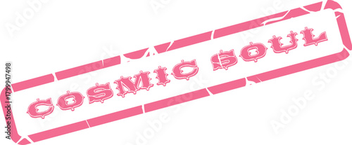 Cosmic Soul Pink Distressed Grunge Style Official Seal or Decorative Label