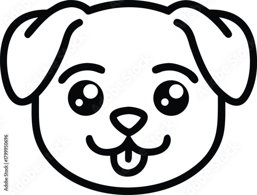 vector illustration of little baby puppy dog cartoon funny cute mascot character cartoon