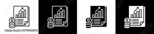 Interest icon variations in line and glyph style on black and white background