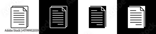 Files icon variations in line and glyph style on black and white background