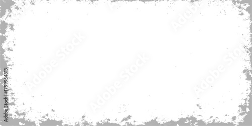 Grunge vector border frame with vintage ink splatter texture and old paper background pattern