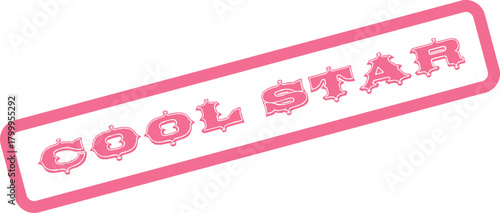 Playful pink Cool Star rubber stamp featuring a distressed texture for celebrity and achievement themes