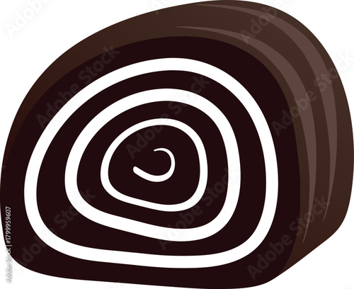 Chocolate swiss roll cake icon