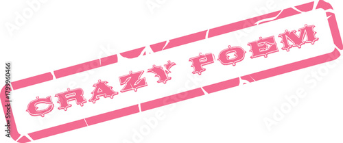 Vibrant Pink Distressed Stamp Impression Symbolizing a Quirky and Creative Poem