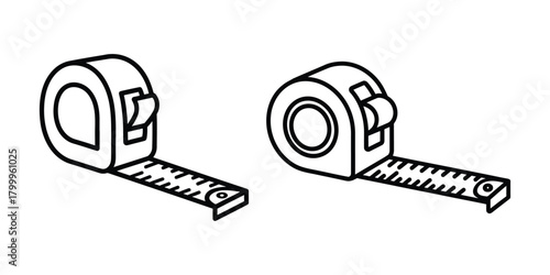 Tape measure measuring tool ruler construction equipment vector icon