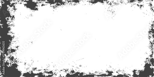 Abstract black grunge frame border with paint ink splash texture illustration vector art design