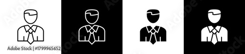 Founder icon variations in line and glyph style on black and white background