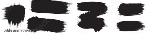 Abstract black brush strokes textures design elements for creative projects