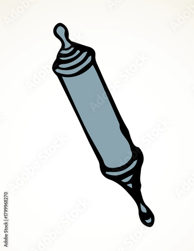 Vector drawing. Jewish box with torah. Mezuzah