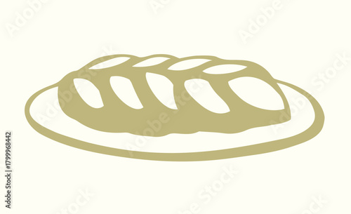 Vector drawing. Jewish braided bun