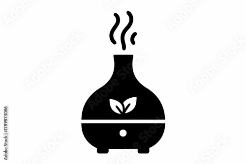 aromatherapy diffuser flat black solid vector illustration isolated on white background