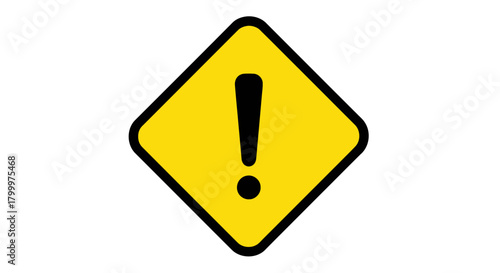 Be alert with this bright yellow exclamation point sign, use for safety warnings, notices, and important announcements, grab attention and convey urgency