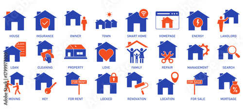 Home Line Editable Icons set. Vector illustration in modern thin line style icons Isolated on transparent background.