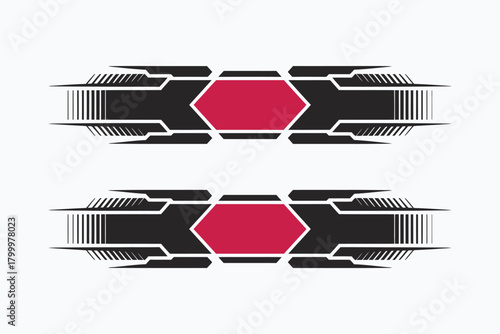 racing stripes and car decal vector collection, sport vehicle wrap templates for auto modification, performance design, custom graphics, speed line elements, and automotive illustration projects.