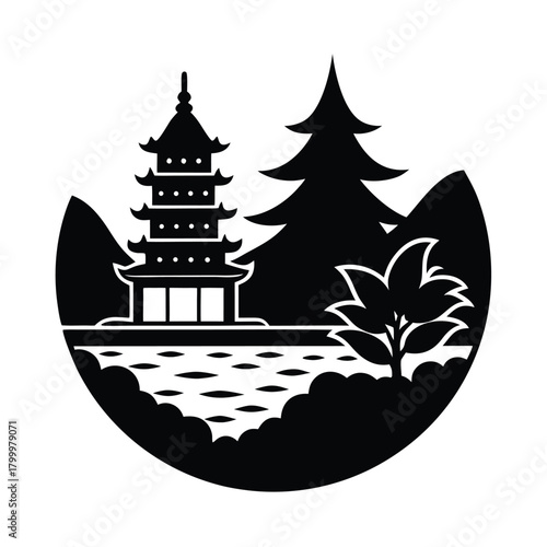 Hue Perfume River And Thien Mu Pagoda Icon