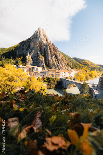 Rocher de la Baume - Sisteron - France - autumn landscape in the mountains