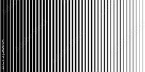 Thin line halftone gradation texture. Faded vertical stripe gradient background. Repeating wide pattern backdrop. Black parallel lines wallpaper for overlay, print, cover, banner, poster. Vector eps10