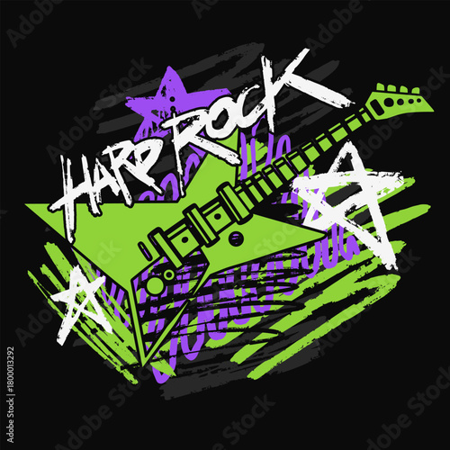 Vibrant grunge guitar design