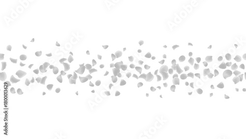 White rose petals swirling on a transparent background, creating romantic and elegant atmosphere