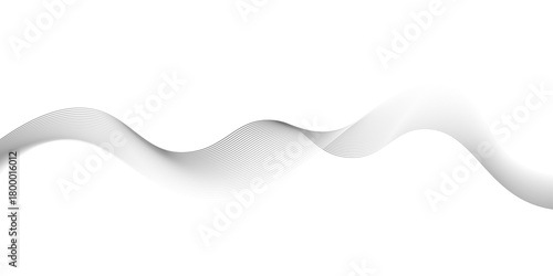 Abstract grey, white smooth element swoosh speed wave, Stylized line art background. Vector illustration. twisted curve lines with blend effect. presentation, banner.
