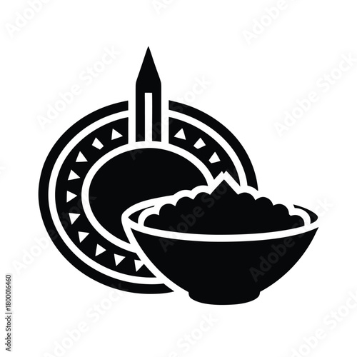 Injera With Wat Stew Icon Title