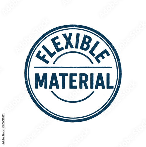 Round rubber stamp FLEXIBLE MATERIAL uppercase navy tone cracked texture rustic stamp border