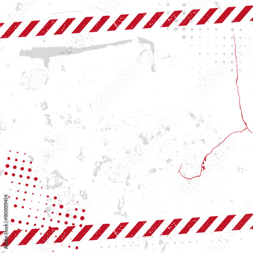 Modern background textured red and white  grunge. Blank Warning Sign and text space. Warning Background. Danger caution grunge red tape for your design. EPS10.