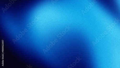 Fototapeta Naklejka Na Ścianę i Meble -  Dark abstract blue black gradient background with grainy texture and noise effect wide banner backdrop header design, copy space