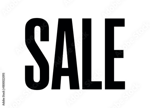 Clean bold typography with text SALE modern condensed font geometric layout isolated on white background minimal vector design commercial lettering style
