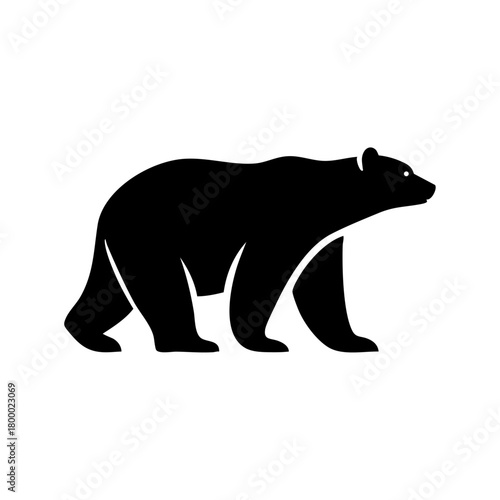 Strong polar bear silhouette representing Arctic wildlife, climate change awareness and endangered species protection.