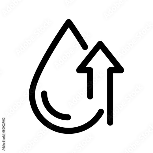 high cholesterol in blood line icon with a drop vector illustration, pictogram isolated on white background. color editable