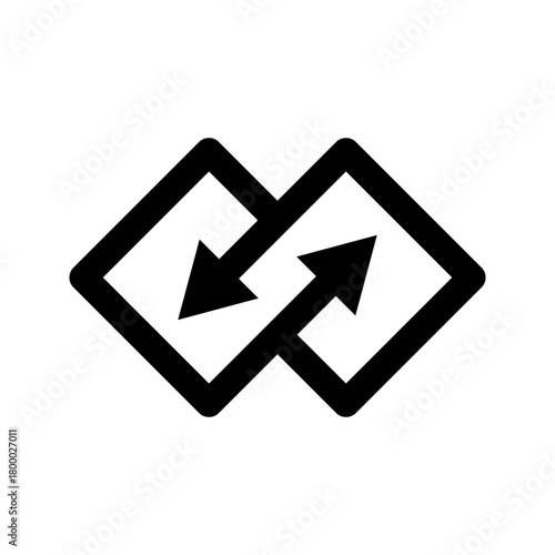 Substitute or replace icon, logo design with arrows vector illustration, pictogram isolated on white background. color editable

