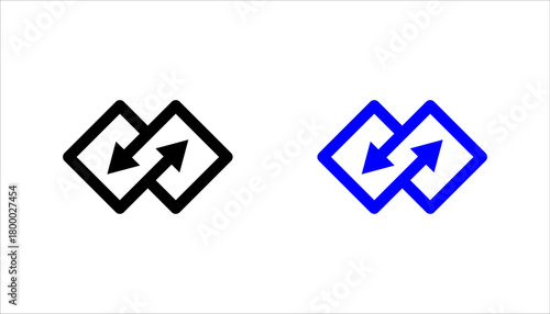 Substitute or replace icon set, logo design with arrows vector illustration, pictogram isolated on white background. color editable

