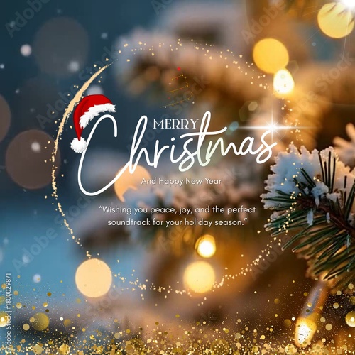 Merry Christmas and Happy New Year 2026 Light and Elegant Holiday Night Lights Design