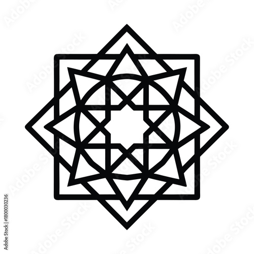 Islamic Geometric Mandala Frame
