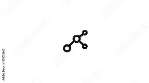 Abstract black network icon with interconnected nodes, symbolizing data, technology, social connections, and complex systems