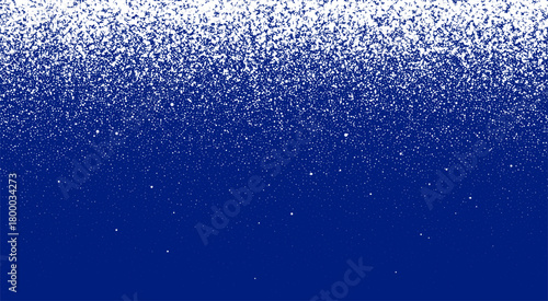 Falling Snow Particles on Dark Blue Night Sky Background Winter Season Snowfall Vector Illustration