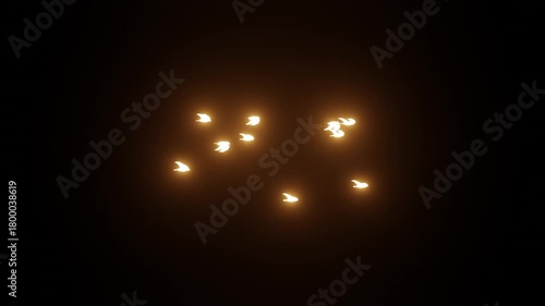 low poly glowing bird animation on black background