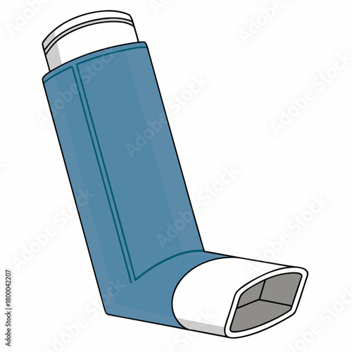 Illustration of an asthma inhaler isolated on, vector art