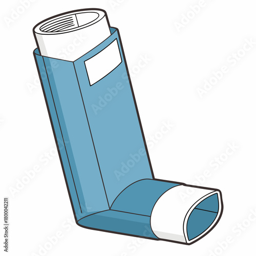 Illustration of an asthma inhaler isolated on, vector art