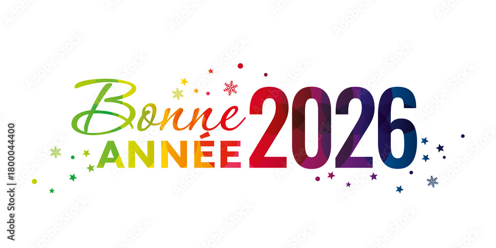 Fototapeta premium Bonne année 2026 en couleurs
