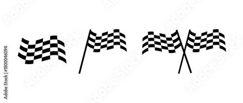 vector illustration of a racing flag. checkered race flag waving finish line racing flag. speed concept with waving checkered fag.